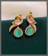 Beautiful White Stone Peacock Stud Earring In Victorian - VE00121